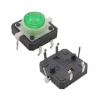 Tactile Push Button Switches 12x12x7.3mm 4 Pin Illuminated Tact Switch LED Light Button Reset Momentary Switches 12*12*7.3mm