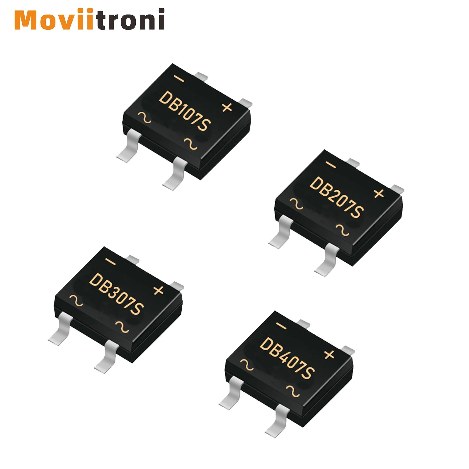 50pcs DB107S DB207S DB307S DB407S Bridge Rectifier SMD Diode 1A 2A 3A 4A 1000V