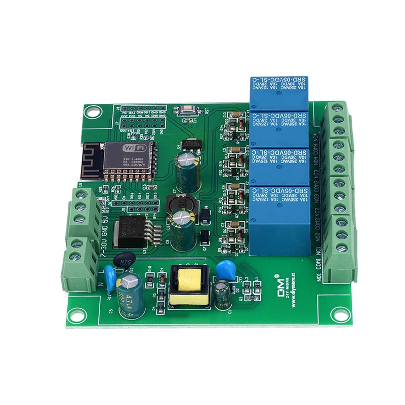 4 Channel ESP8266 Wireless WIFI Relay Module ESP-12F Development Board AC/DC 5V/7-28V/5-80V E-WeLink APP Remote Control