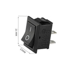 5/20/100PCS KCD1-101 6A 250V 10A 125V Rocker Switch 2 Pin Car Boat Switch ON/OFF Rocker Toggle Switch Black 15X21mm