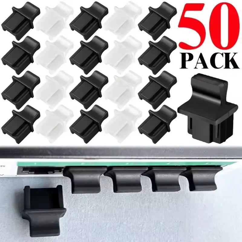 10/50PCS RJ45 Ethernet Port Dust Plug Protection Soft Silicone Cover Network Connector End Router Connection Dustplugs