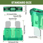 100Pcs Standard Blade Fuses Kit,Car Fuses Assortment Kit 5A/ 7.5A/ 10A/ 15A/ 20A/ 25A/ 30A/ 35A/ 40A/ 50A for Car/RV/Truck/Motor