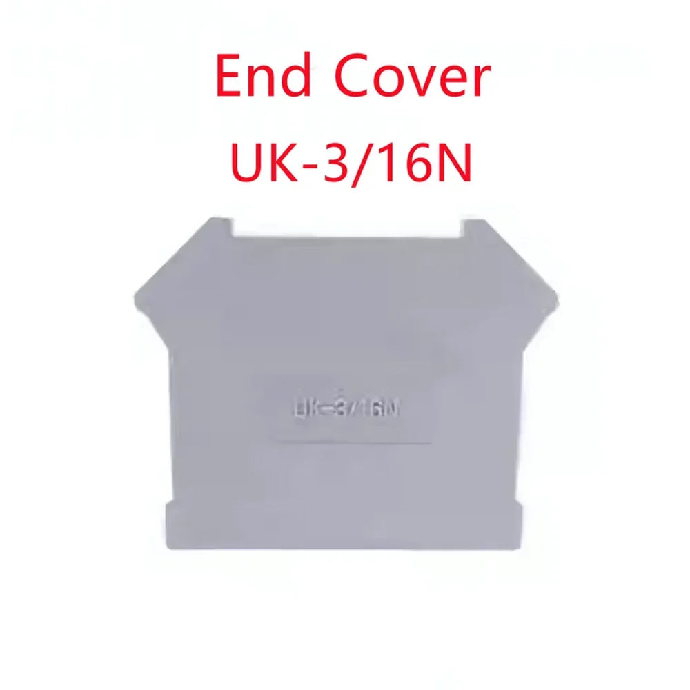 5 Pcs UK-10N DIN Rail Terminal Blocks, 10mm² Screw Clamp Connectors, Universal Feed-Through Wiring Terminals