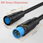 M8 2 3 4 5 6 Pin DC Electric Bicycle Butt Joint Plug Waterproof Female Male Connector Wiring Scooter Brake Cable Signal 20CM