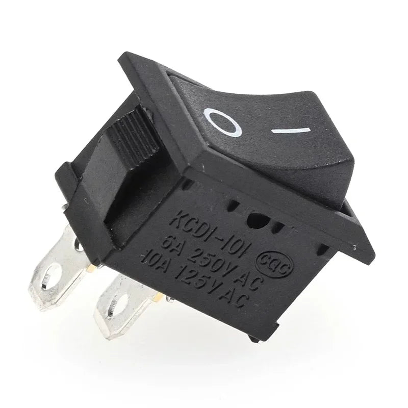 Black Snap-in Rocker Switch 2 Pin Power Switches SPST Boat-Shape Push Button Switches 15x21mm Toggle Switch KCD11 / KCD1