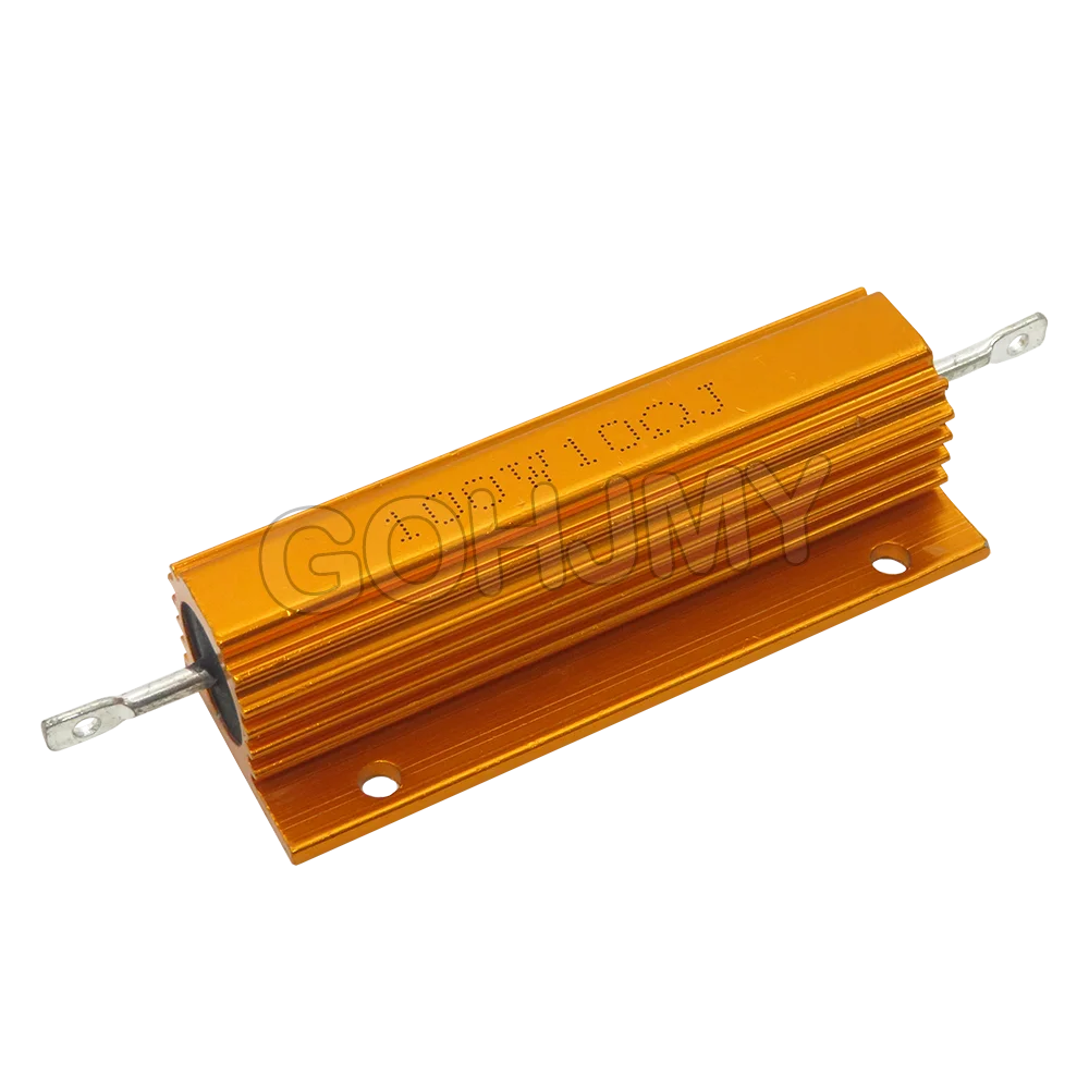 100W RX24 0.01 ~ 100K Aluminum Power Metal Shell Case Wirewound Resistor 0.1 0.5 1 1.5 2 6 8 10 20 100 150 200R 300R 1K 10K ohm