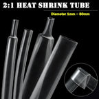 1-25M 2:1 Heat Shrink Tube Clear Dia 1mm ~ 80mm Polyolefin PE DIY Cable Repair Shrinkable Tubing Case Sleeve Wire Sheath Wrap