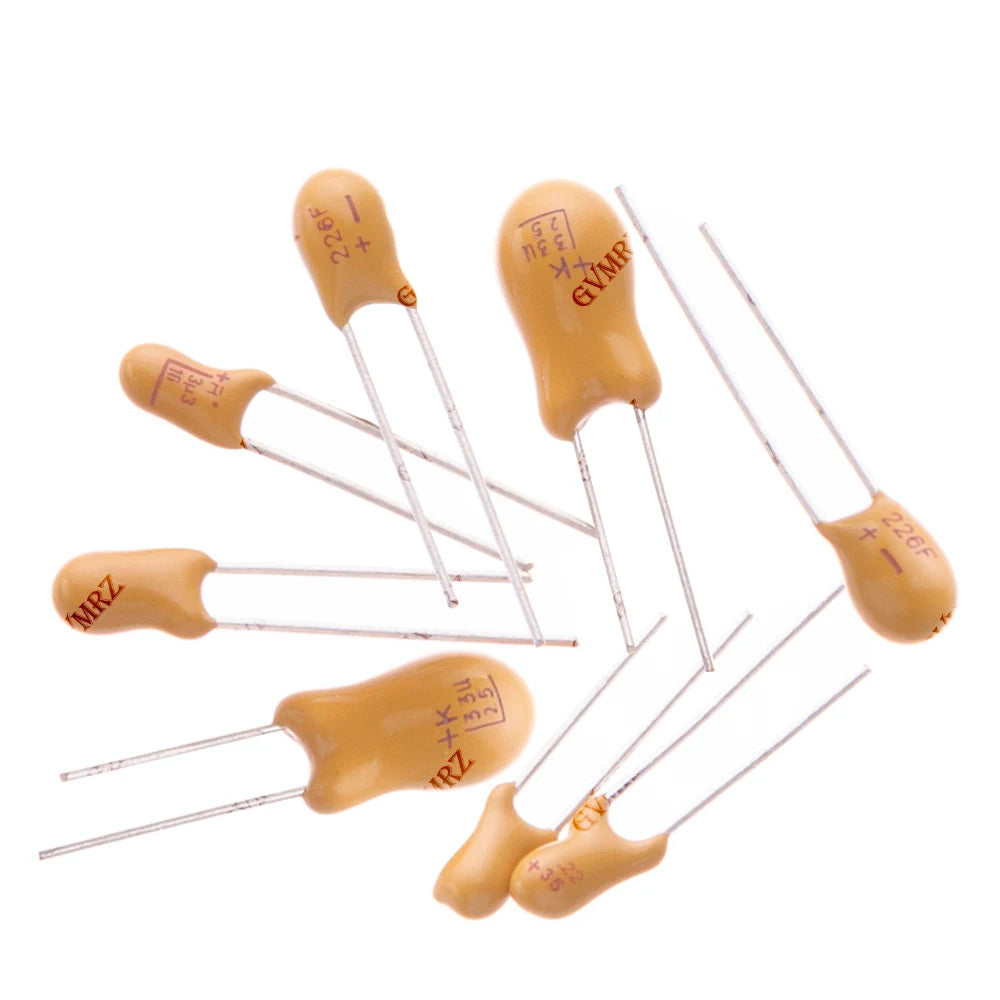 5PCS 16V 20V 25V 35V 50V Tantalum Capacitor 0.1UF 0.22UF 0.33UF 0.47UF 100UF 220UF 1UF 2.2UF 4.7UF 10UF 15UF DIP