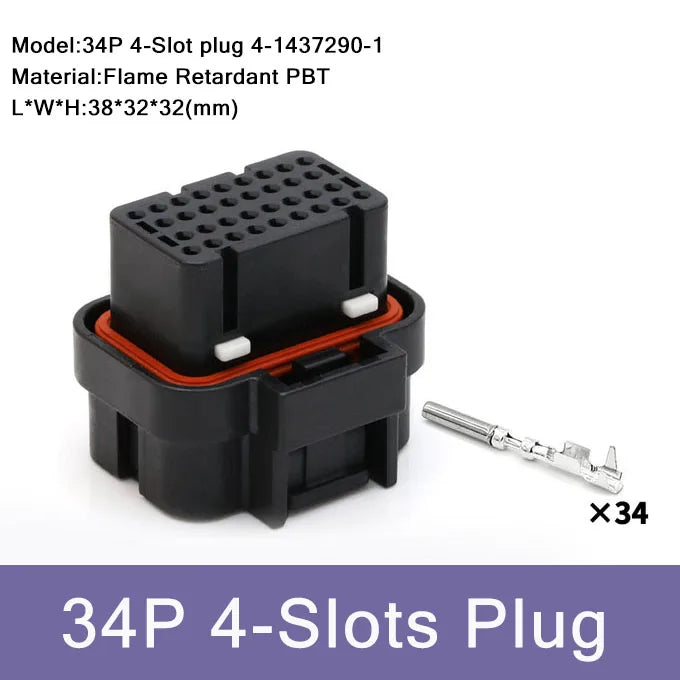 1/10/50 PCS 26/34pin AMP Waterproof Automobile Connector PCB To Board ECU Plug Domestic Needle Bender 6437288-3 4-1437290-0