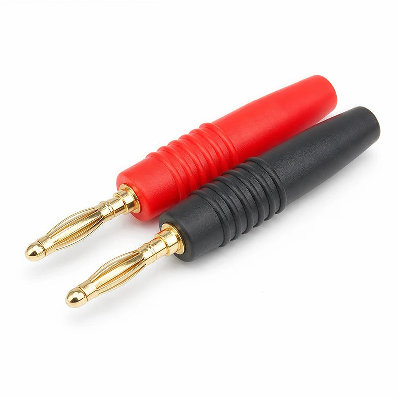10PCS 2mm Solderless Side Stackable Banana Plugs Red Black Test Lead Connectors for Multimeter Power Supply Lab Equipment DIY