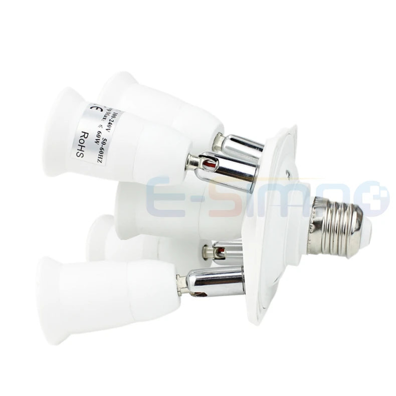 1/3/4/5 in 1 E26 E27 to 3/4/5 E26 E27 Edison Screw LED Lamp Bulb Base Splitter E27 Light Socket Holder Adapter Extender