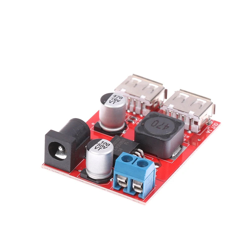 1Pc DC 9V 12V 24V 36V To 5V 3A Double USB Charge DC-DC Step-down Converter Car Charging Solar 3A Voltage Regulated Power Module.