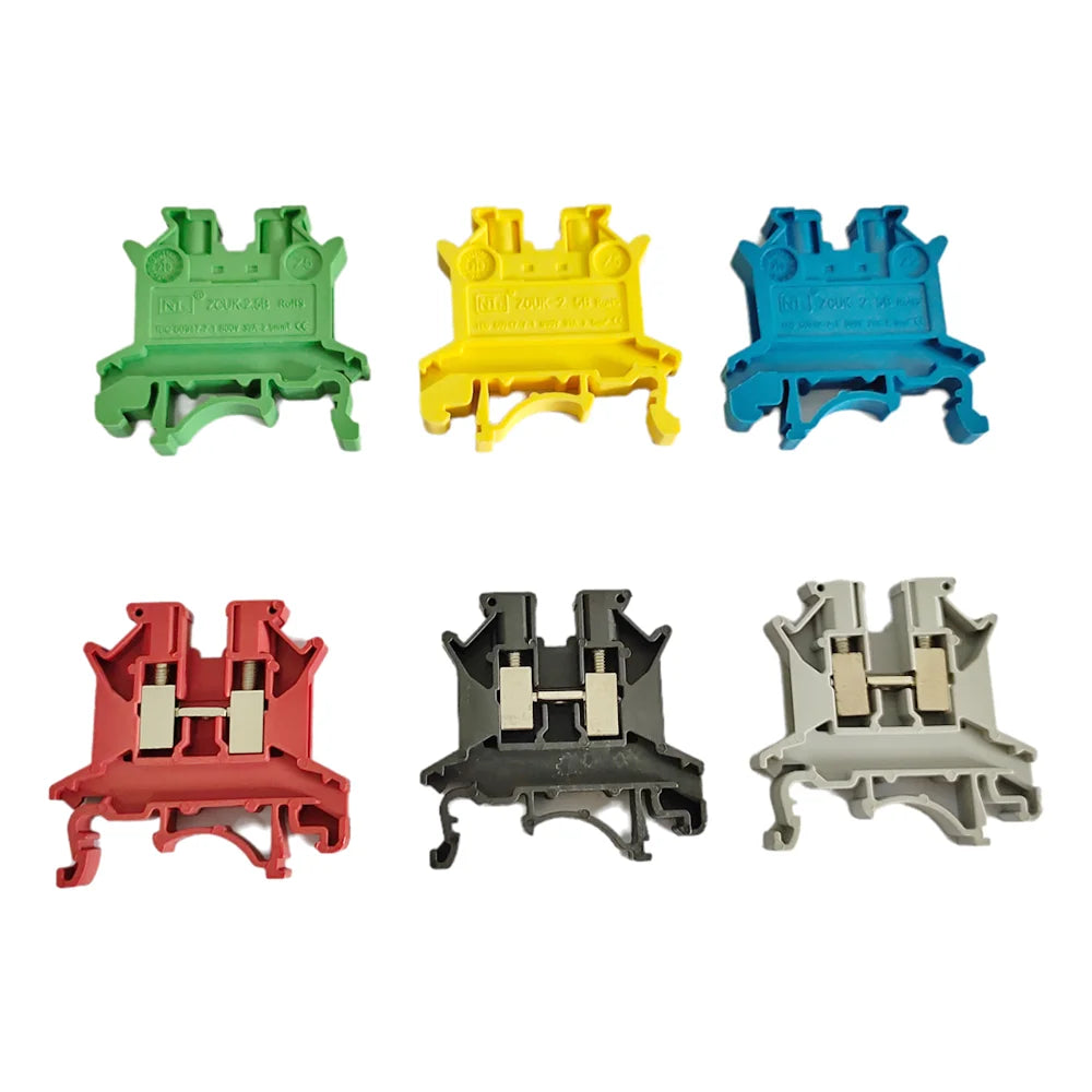 10Pcs UK2.5 Terminal Block UK2.5B Screw Connection Connect Strip 2.5B 2.5mm² Cable Electrical Din Rail Wire Connector