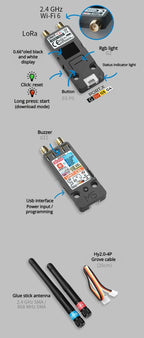 M5Stack Unit C6L LoRa Communication Unit ESP32-C6 Wi-Fi 6 & SX1262 868-923MHz Supports Meshtastic with OLED for IoT