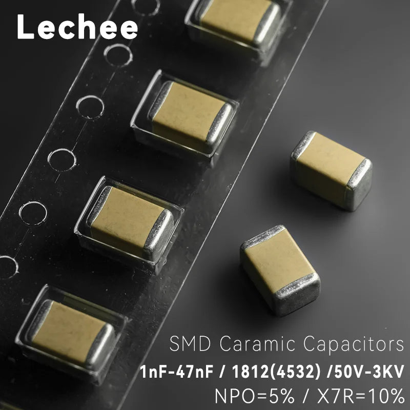 10pcs/set 1812 SMD Ceramic capacitors 4532 NPO X7R 1nF 2.2nF 3.3nF 4.7nF 10nF 22nF 33nF 47nF 10% 10% 50V 100V 250V 500V 1KV 2KV