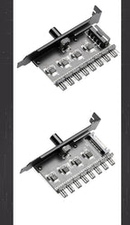 Computer Case 3Pin/4Pin Fan Hub PWM Controller SATA / Molex Splitter PCI Slot External Buttons for Easy Speed Adjustment