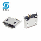 10PCS Micro mini USB 5pin female seat Vertical 180 degrees jack 5P Direct plug-in USB connector Socket power charging Port Dock