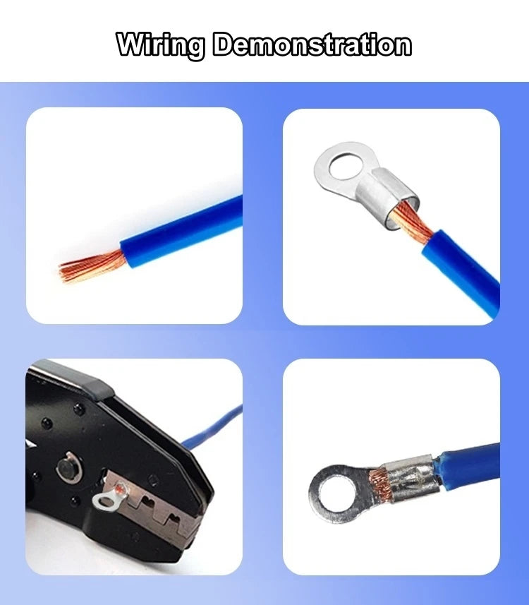 100pcs RNB Brass Ring Bare Terminal Block Connector Cable Lugs Wire Crimping Tips Electrical Connection Strips 12V 2.5mm 4mm 6mm