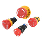 16mm Plastic Emergency Stop Switch Self Locking Latching Button Red Mushroom Head Switch for Equipment Lift Elevator Latching