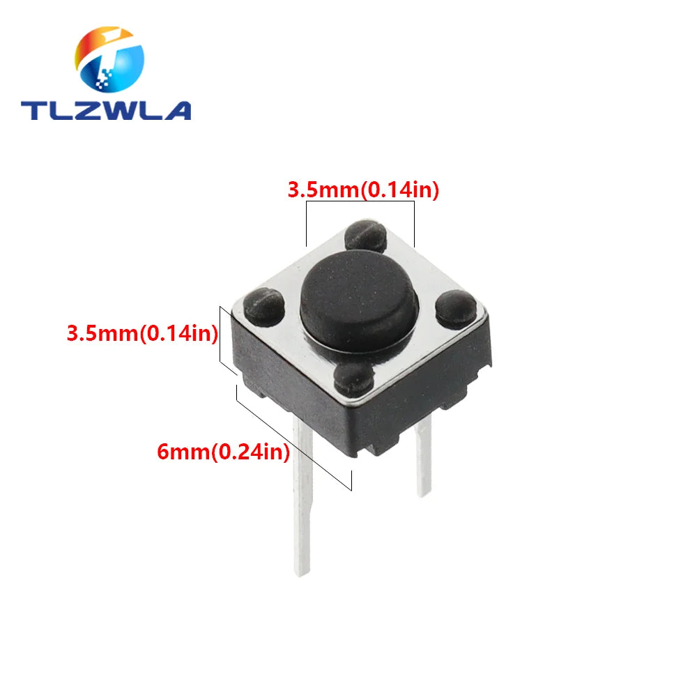 50PCS Middle 2Pin 6x6x4.3/5/6/7/8/9/10mm Switch Tactile Push Button Switches 6*6*4.3 6*6*5 6*6*6 6*6*7 6*6*8 6*6*9 6*6*10