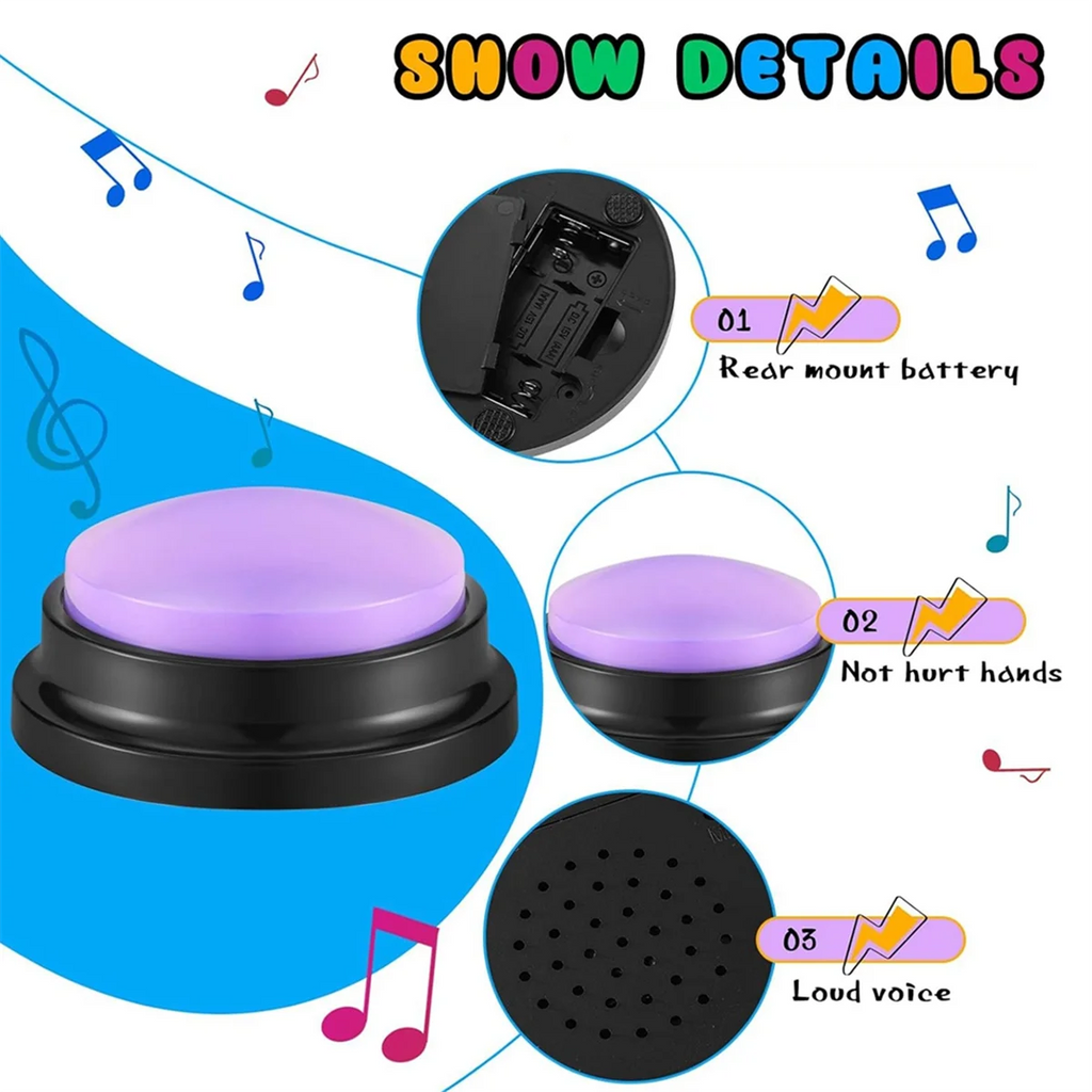 8 PCS Answer Buzzers Button Answer Buzzer Game Show Buzzer Recordable Button Classroom Buzzers for Christmas Team Party
