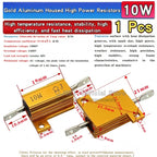 1pcs RX24-10W Golden Aluminum High Power Current Limiting Resistors 0.1 ~ 10K 0.5 1 2 3 5 8 10 20 100 150 200 300 500 1K 5K Ohms