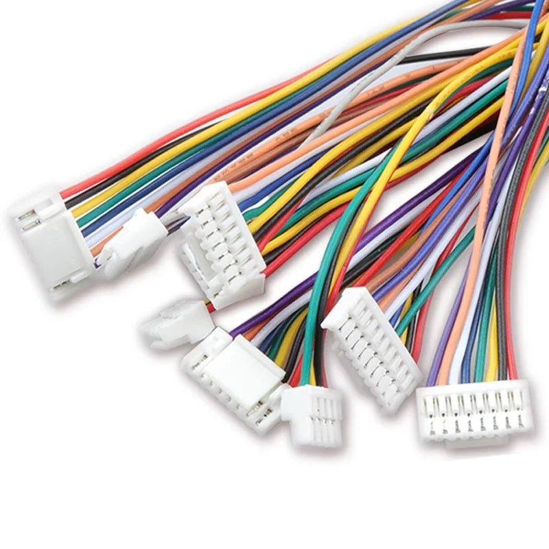 10pcs GH1.25 15/30/50/100cm Single/Double Side Terminal Crimped with Lock JSTA1257 2P-12P 1571# 28AWG Electronic Wire Cable