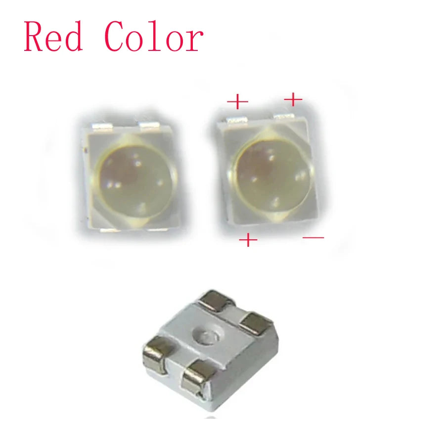 50/100/200PCS SMD LED 3528 4Pin PLCC-4 Red/Yellow/Blue/Green Color With Len For Car-Lighting