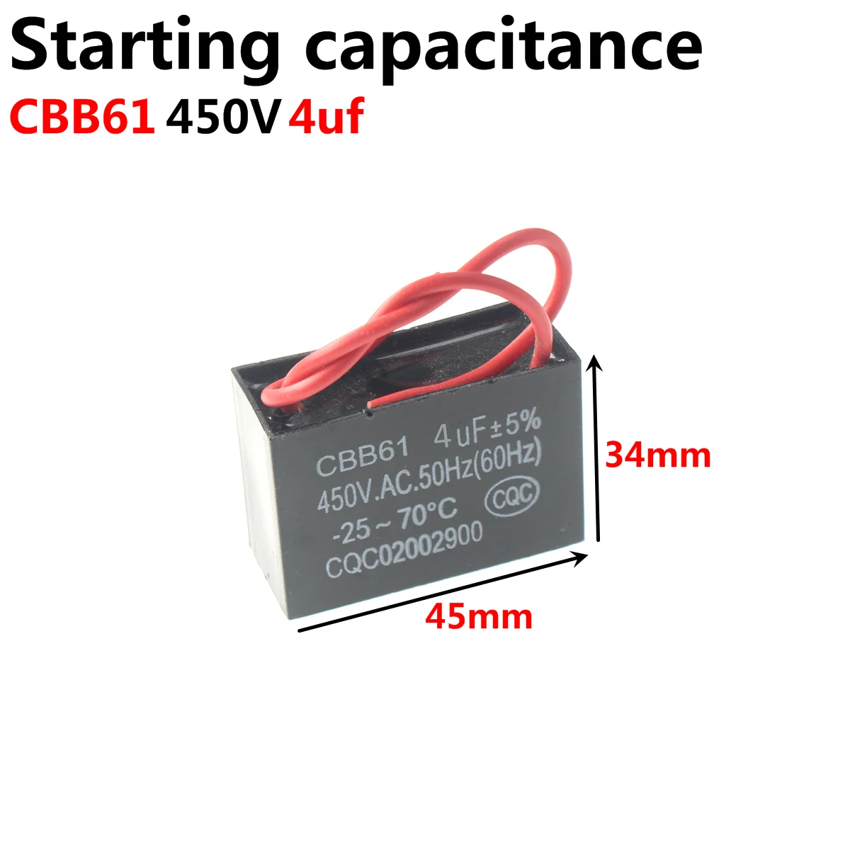 CBB65 Air conditioner compressor start capacitor 20 25 30UF 35UF 40 45 50 60 70 450V New and original