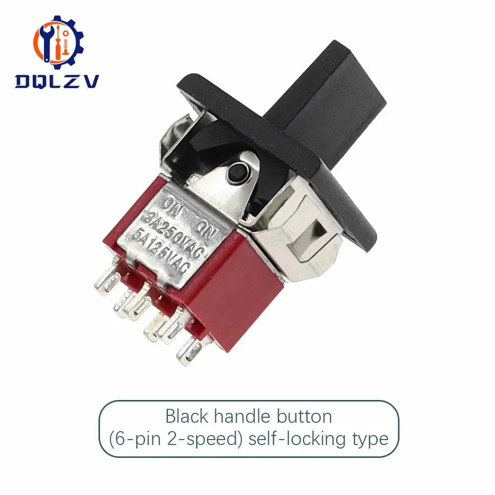 SPDT DPDT Reset Latching Toggle Switch RLS-102 5A 125V 3A 250 AC Mini 3 6PIN ON-ON ON-OFF-ON Rocker Switch Lights Motors