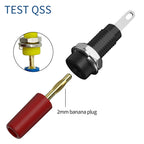 QSS 10pcs 2mm Banana Socket with Spring Tabs Banana Plug Jack  Panel Socket Electrical Connector Terminal DIY Parts
