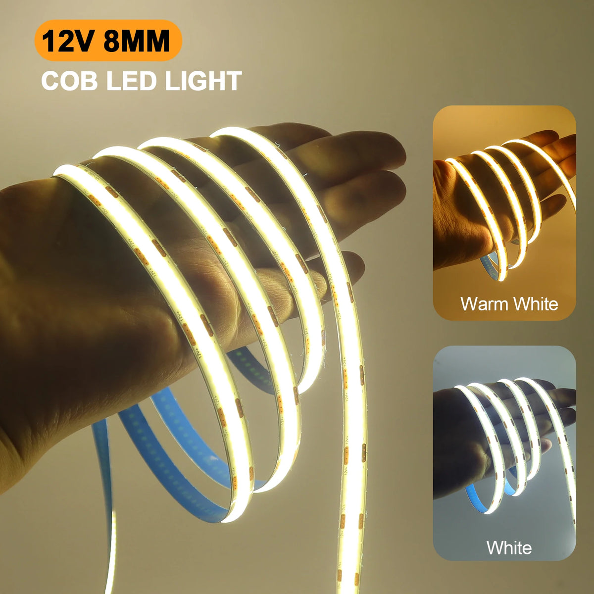 DC 12V COB LED Strip Light for Home Decor 3MM 5MM 8MM 0.5-5M 9 Color White/Red/Blue/Pink/Green Flexible Ribbon TV Backlight Rope