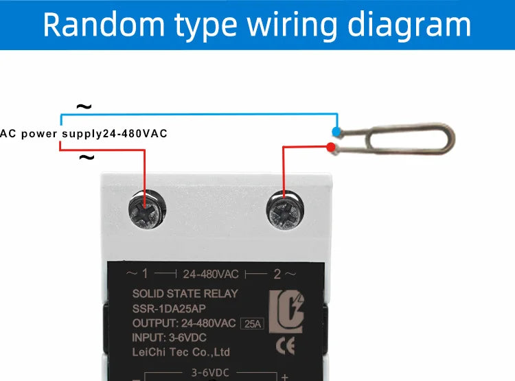 LCTC SSR Random Solid State Relay 10A 25A 40A 60A 80A 100A 120A DC Control AC Single Phase Control 3-6VDC 24-480VAC