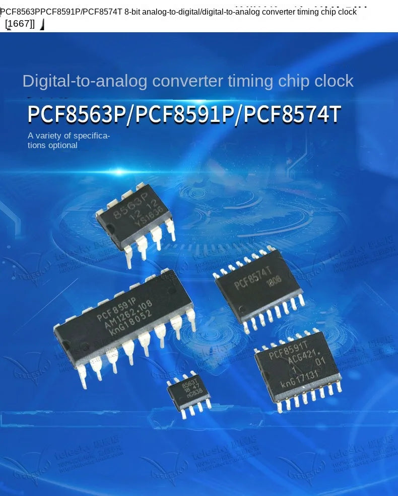 2PCS 8-Bit Analog-to-Digital/Digital-to-Analog Converter with PCF8563P PCF8591P PCF8574T Clock Timing Chip