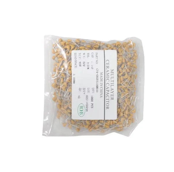 1000pcs Monolithic Multilayer ceramic capacitor 50V 100~106 10pF~10uF 102 103 104 105pF 1 22 33 47 68 100 nF 0.01 0.1 uF P5.08mm