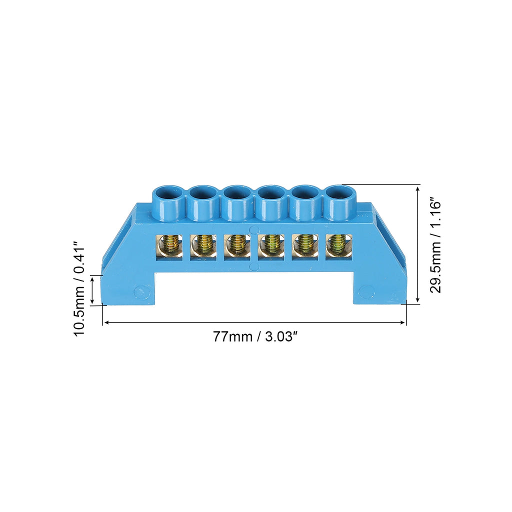 1/2Pcs 4/6/8/10/12 Positions Terminal Block Connector Strip Brass Zero Line Ground Bar Electrical Distribution Wire Screw Termin