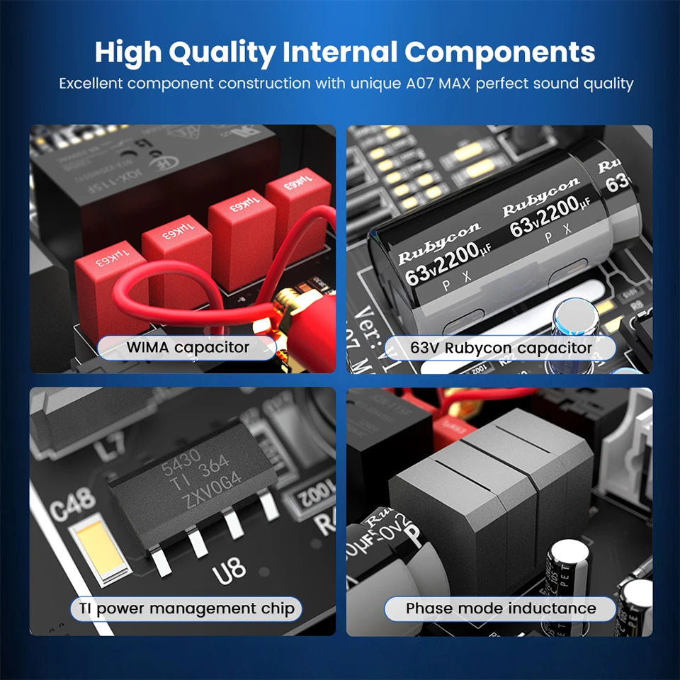 AIYIMA A07 MAX TPA3255 Audio Power Amplifier 2.0 Stereo Amplify 300Wx2 PBTL Mono Sound Amplifier 600W Home Speaker Amplificador