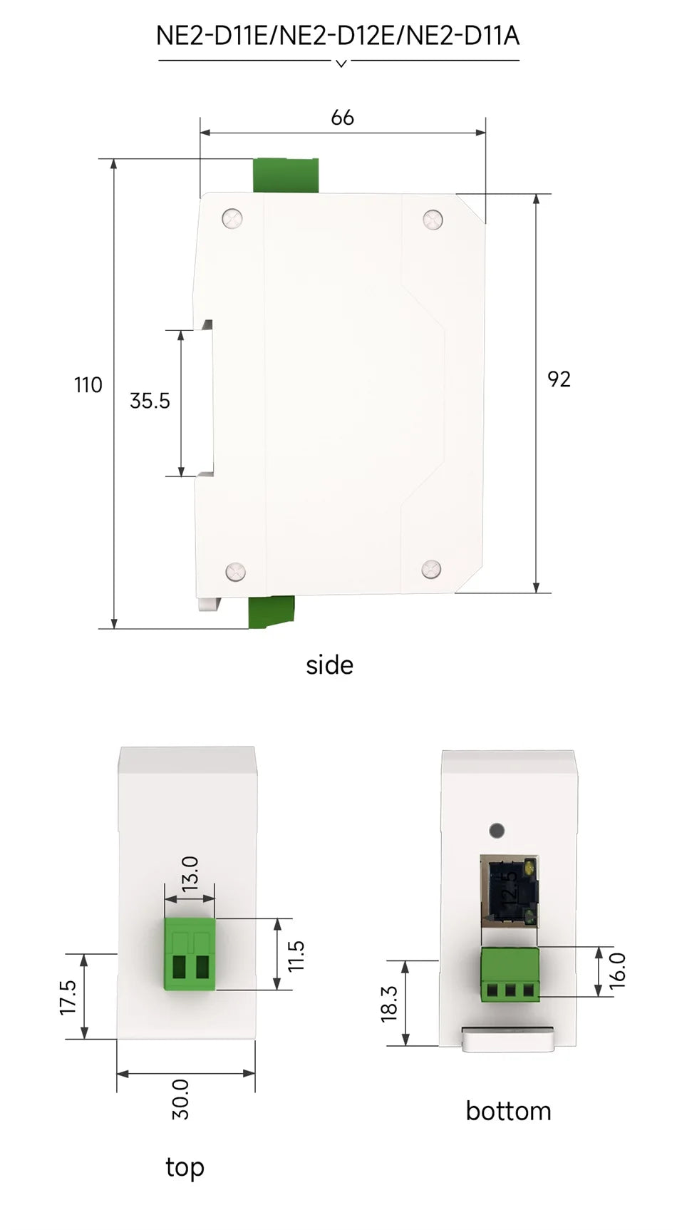 RS485 To Ethernet Serial Port Server COJXU NE2-D11 DC 8-28V TCP/UDP Modbus MQTT HTTP DNS FOTA Remote Up DIN Rail Installation