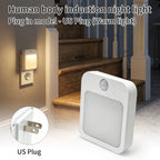 Motion Sensor Plug in Night Light 5 Brightness Dimmable LED Lamp for Bedroom Hallway Stairs Lighting 100-240V