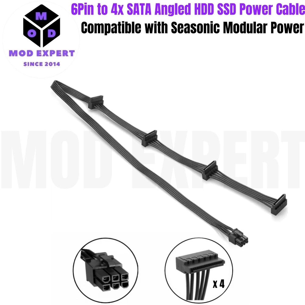 Modular Power Cable for Seasonic X-850, X-750, X-650 KM³ Modular, GPU PCIe 6+2Pin, CPU 4+4Pin, SATA, Molex IDE 4Pin, Main 24Pin
