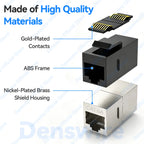 Denswire Keystone Jack RJ45 Inline Coupler Shielded for CAT6/CAT6A/CAT7 RJ45 Female to Female Insert Coupler Ethernet Adapter
