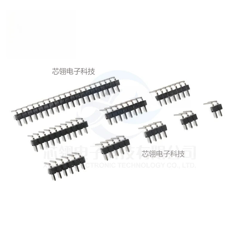 10pcs 2.54 mm Pitch 1x 40 Pin Right Angle Single Row Pin Header Male 90 Degrees Needle Connector 3P/4P/6P/8P/10P/15P/40P 1*40
