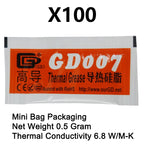 100 Pieces 0.5g Mini Bag Packaging GD Brand Series GD900 Thermal Grease Paste CPU Heat Sink Compound MB05
