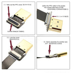Ribbon FPV HDMI-Compatible Connector Flexible Flat Cable Raspberry Pi 4 Micro HDMI To HDMI Mini HDMI Female 90 Degree FFC 20pin
