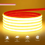 IP68 Waterproof COB LED Strip Light 12V 24V Flexible LED Neon Tape 320LEDs/m High Density Linear Light Outdoor Swimming Pool