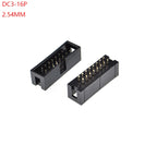 5/10pcs Dip 6/10/20/26/34/40 Pin 2.54mm Pitch Male Socket Straight Idc Box Headers Pcb Connector Double Row 10p/20p/40p/50p Dc3