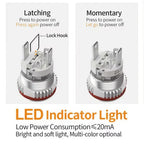 LANBOO 16mm High Current 16A High-Power Metal Push Button Switch 12V110V 24V 220V LED Light Latching