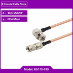HD SDI RG179 Pigtail 75 Ohm Cable BNC Male to Mini DIN 1.0/2.3 CC4 Male Straight 90Degree Adapter Black Magic Hyper Deck Shuttle