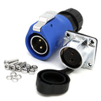 XHP20, IP67 2 3 4 5 67 8 9 10 12-Pin Waterproof Electrical Connector, 20mm Aviation Square Panel Mounting Male Plug