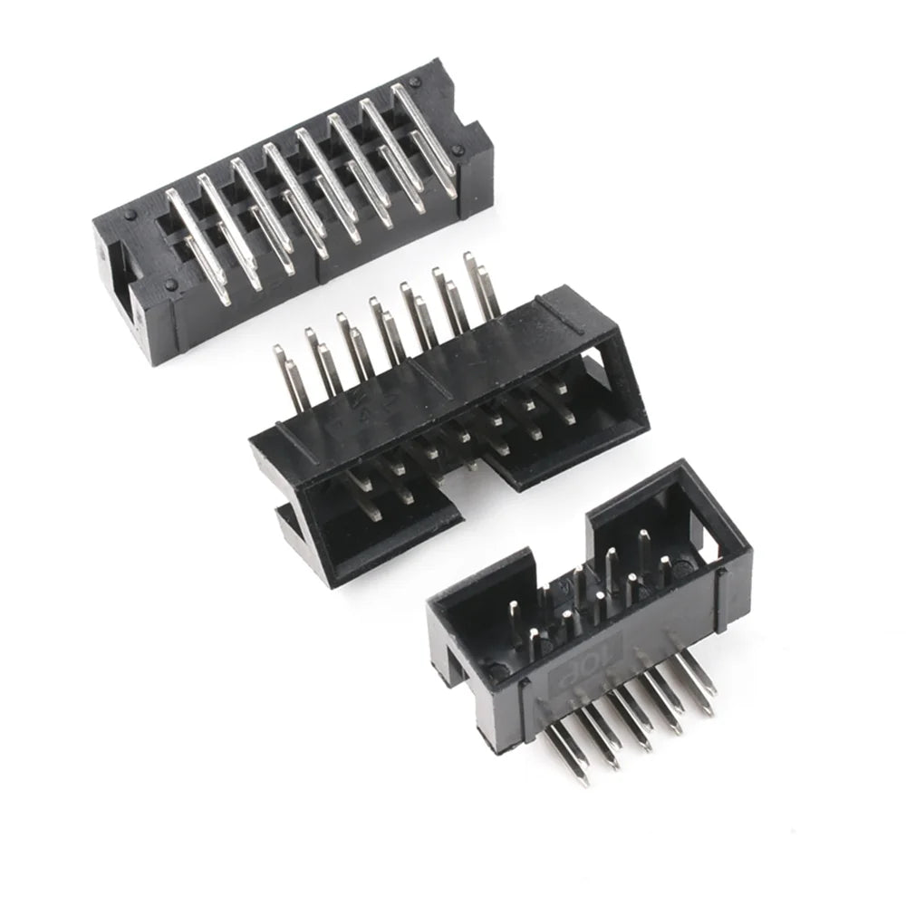 10PCS DC3 Header 6P/8P/10P/14P/16P/20P/30P/34P/40P 2.54mm Socket Male Double Row Straight Needle Curved Needle PCB Connector